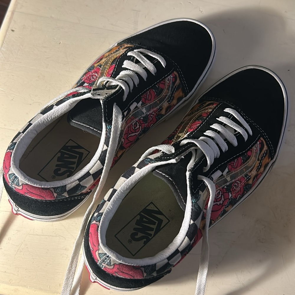 Vans Old Skool Rose Animal Check Sneakers M8.5 W10 - Picture 6 of 11